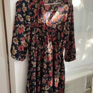 Floral print sunflower dress